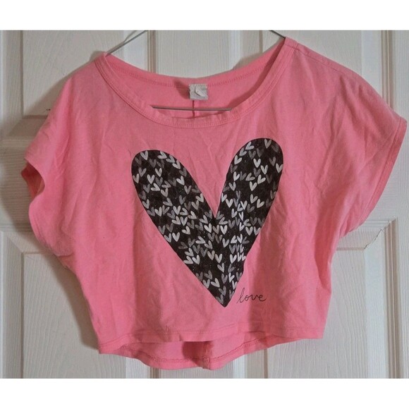 Lot Of 2 Crop Tops Lavender Neon Pink Miami Medium LA Tees Large Heart Summer - Picture 12 of 16